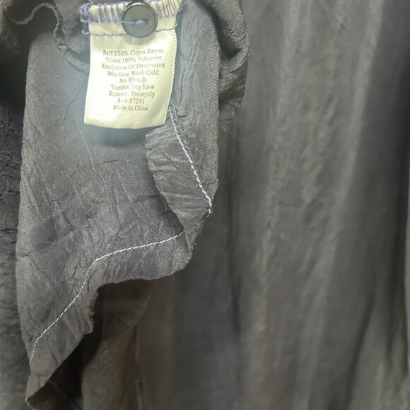 Johnny Was Navy Blue Embroidered Long Sleeve Tunic Henley Top Size 4X - Picture 7 of 8